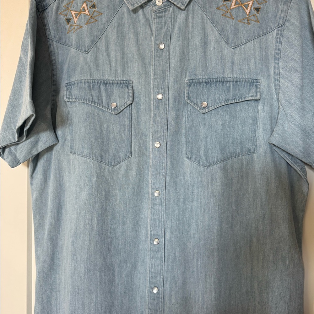 Embroidered Denim Shirt
